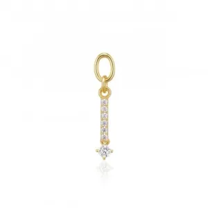 White Zirconia Circolo Lungo Earring Charm SJ-CH2373-CZ-YG