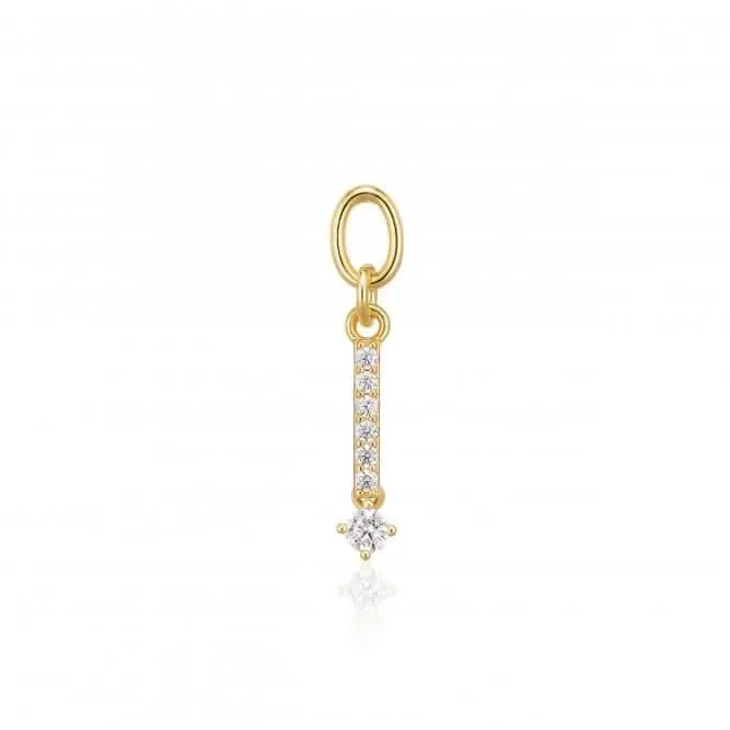 White Zirconia Circolo Lungo Earring Charm SJ-CH2373-CZ-YG