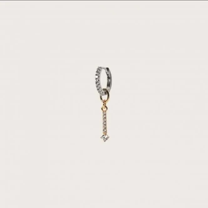 White Zirconia Circolo Lungo Earring Charm SJ-CH2373-CZ-YG