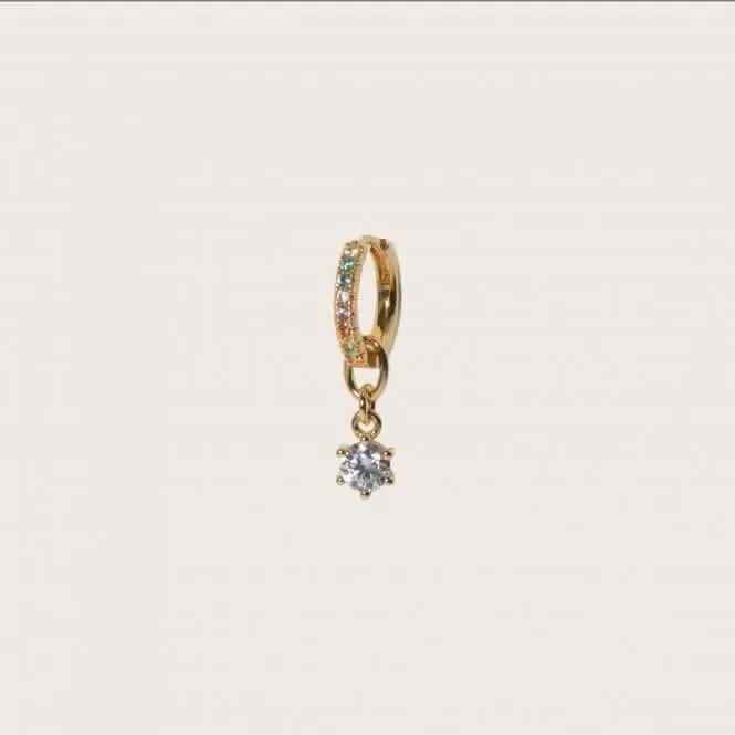White Zirconia Circolo Uno Earring Charm SJ-CH2371-CZ-YG