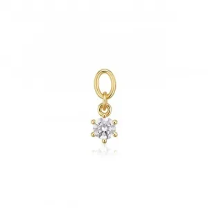 White Zirconia Circolo Uno Earring Charm SJ-CH2371-CZ-YG