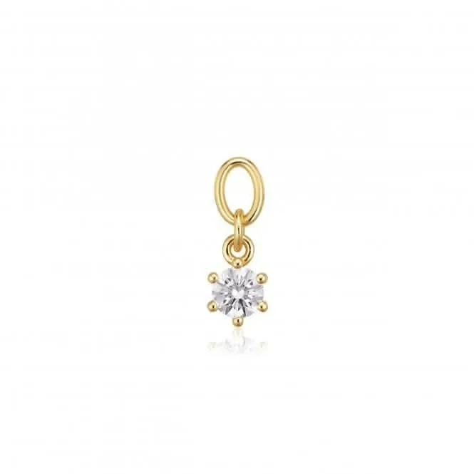 White Zirconia Circolo Uno Earring Charm SJ-CH2371-CZ-YG