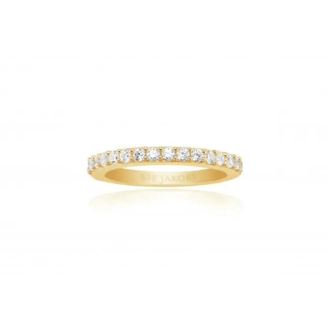 White Zirconia Corte Uno Ring SJ-R10811-CZ(YG)