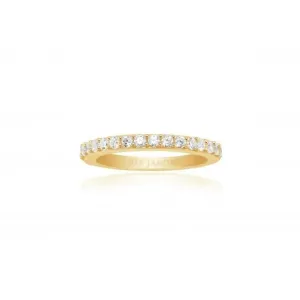 White Zirconia Corte Uno Ring SJ-R10811-CZ(YG)