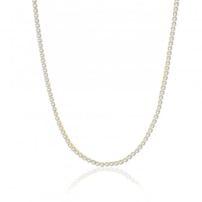 White Zirconia Ellera Grande Necklace SJ-N2872-CZ-YG-38