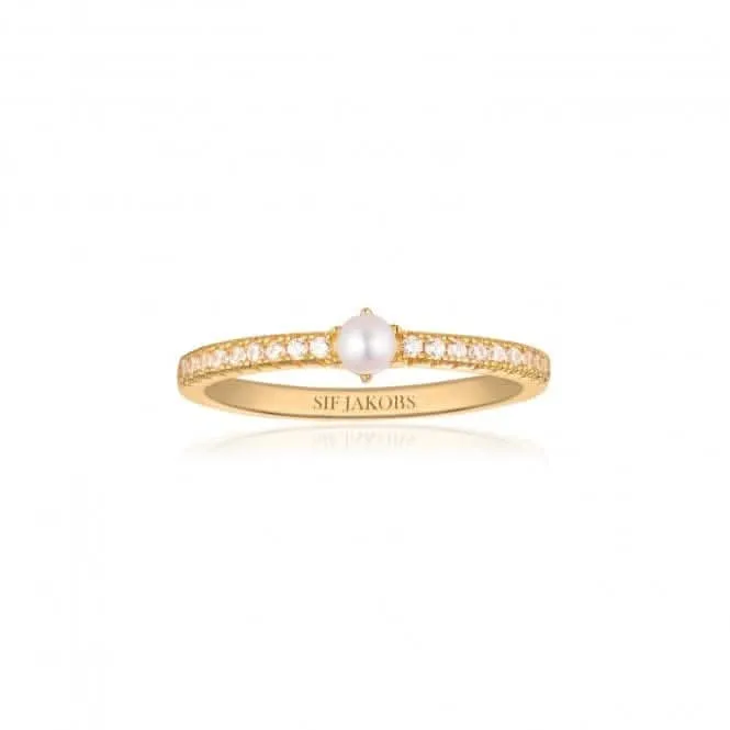 White Zirconia Ellera Perla Uno Ring SJ-R12284-CZ-SG