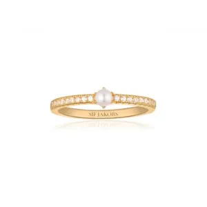 White Zirconia Ellera Perla Uno Ring SJ-R12284-CZ-SG