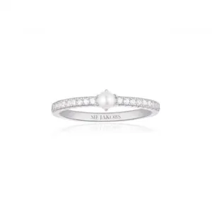 White Zirconia Ellera Perla Uno Ring SJ-R12284-CZ-SS