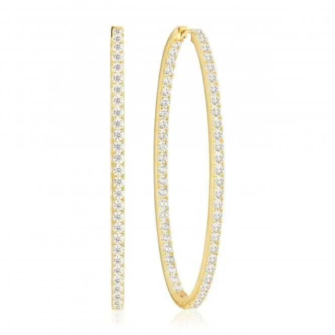 White Zirconia Ellisse Grande Earrings SJ-E2314-CZ-YG