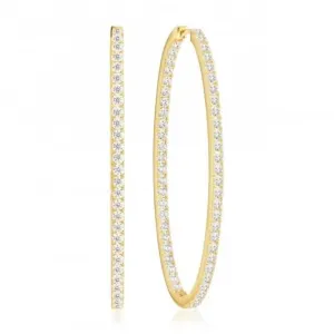 White Zirconia Ellisse Grande Earrings SJ-E2314-CZ-YG
