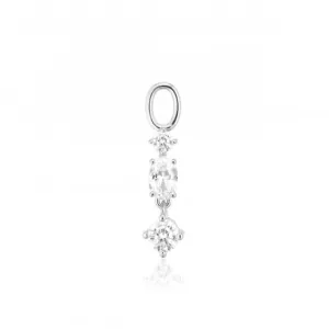 White Zirconia Pendolo Tre Earring Charm SJ-CH2374-CZ