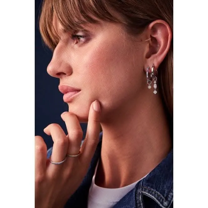 White Zirconia Pendolo Tre Earring Charm SJ-CH2374-CZ