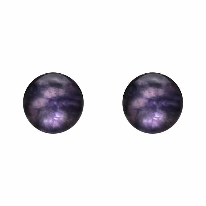 White Gold Blue John 10mm Ball Stud Earrings