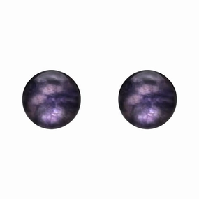 White Gold Blue John 10mm Ball Stud Earrings