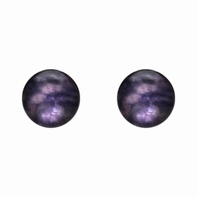 White Gold Blue John 6mm Ball Stud Earrings