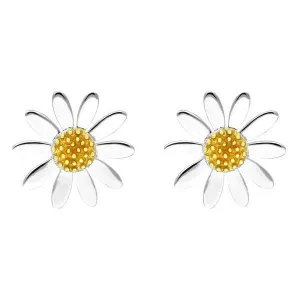Yellow Gold Plated Sterling Silver Large Daisy Stud Earrings