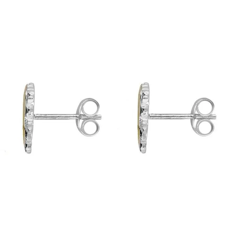 Yellow Gold Plated Sterling Silver Santa's Sleigh Stud Earrings
