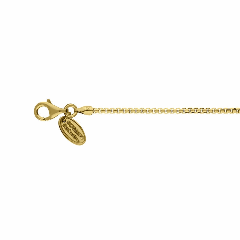 Yellow Gold Plated Sterling Silver 24 Inch Rounded Box Chain
