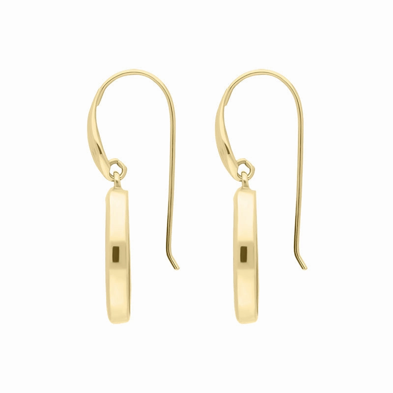 Yellow Gold Plated Sterling Silver Cameo Oval Tulip Drop Earrings D