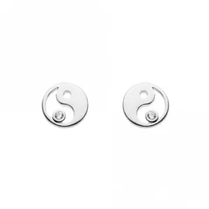 Yin and Yang Zirconia Stud Earrings 3337CZ